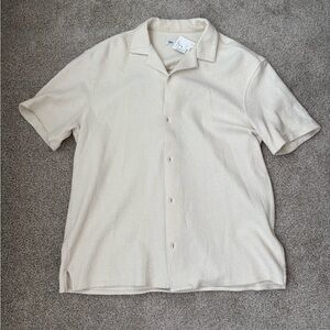 Zara Cream Casual Button Down Shirt
